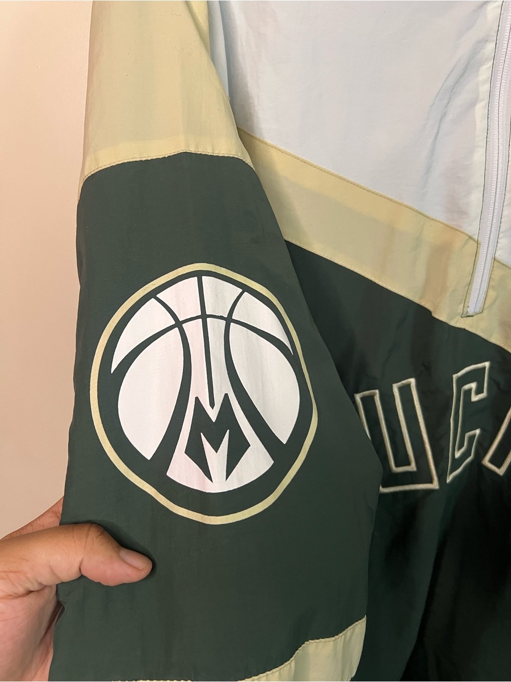 Ultra Game Milwaukee Bucks Quarter Zip Pullover Windbreaker Jacket 2XL - Picture 3 of 8
